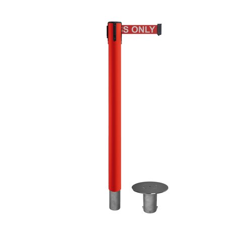 MONTOUR LINE Removable Stanchion Belt Barrier Red Post 16ft.Authorized Belt MSX650R-RD-AUTHRW-160